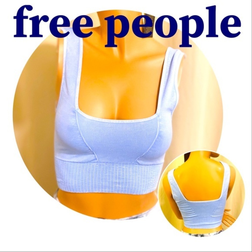 New Free People Square Neck Good Karma Bra Vintage blue size XS/S $48